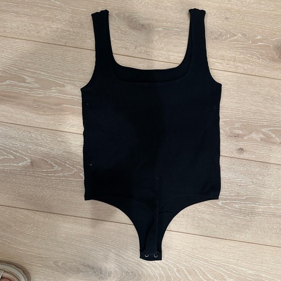 New without Tags - By Together RIBBED STRETCH-MODAL Black BODYSUIT Large - Picture 4 of 4